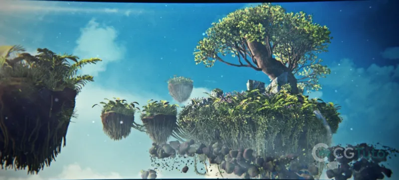 Houdini 悬浮岛景观全流程：从程序化建模到 L-System 植被实战 1-3季-CG Tuto