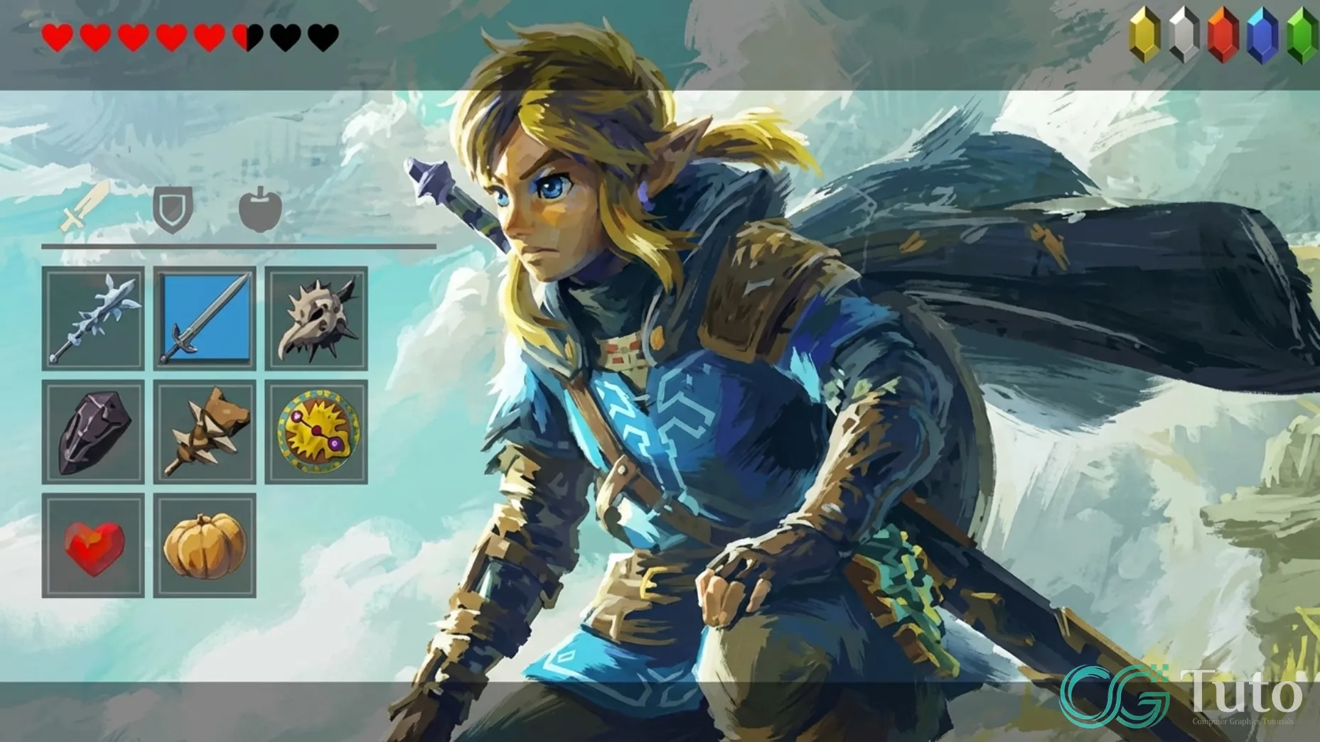 图片[1]-UE5 高级 UI 设计：塞尔达风格背包物品栏系统-CG Tuto