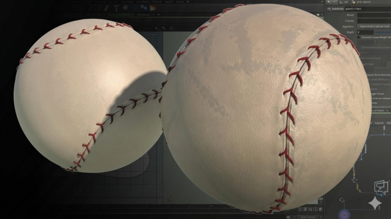 Houdini 棒球程序化建模核心工作流-CG Tuto