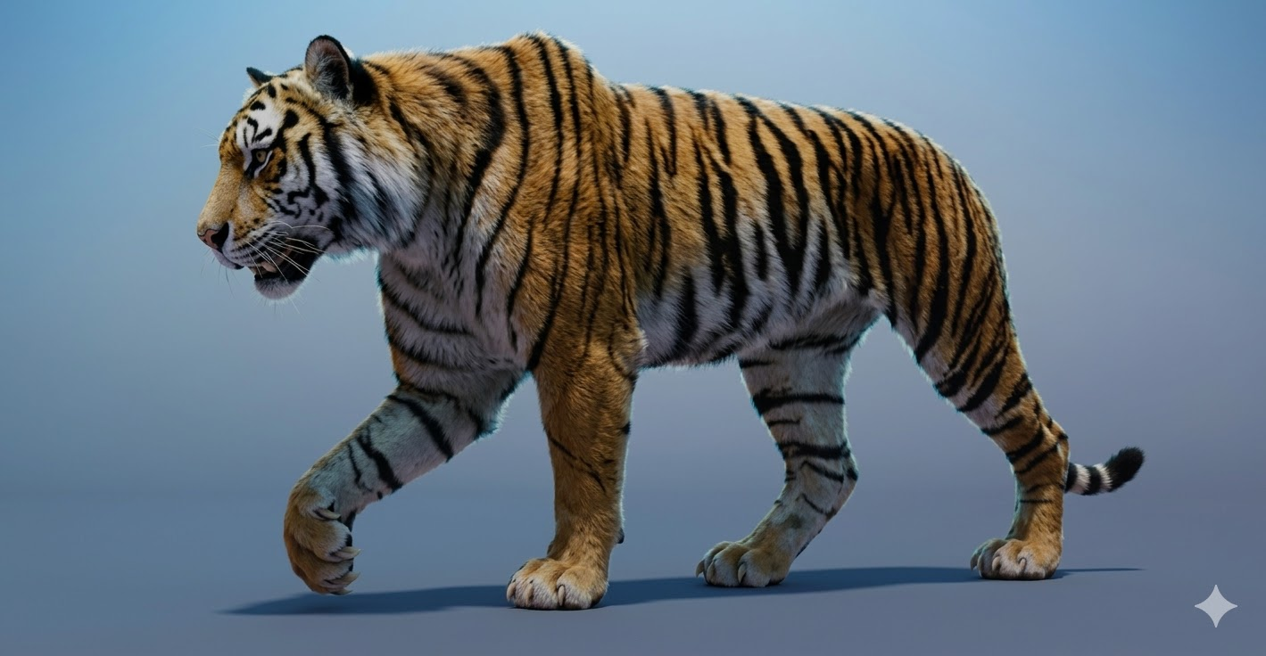 Maya 生物动画：老虎走位循环全流程-CG Tuto