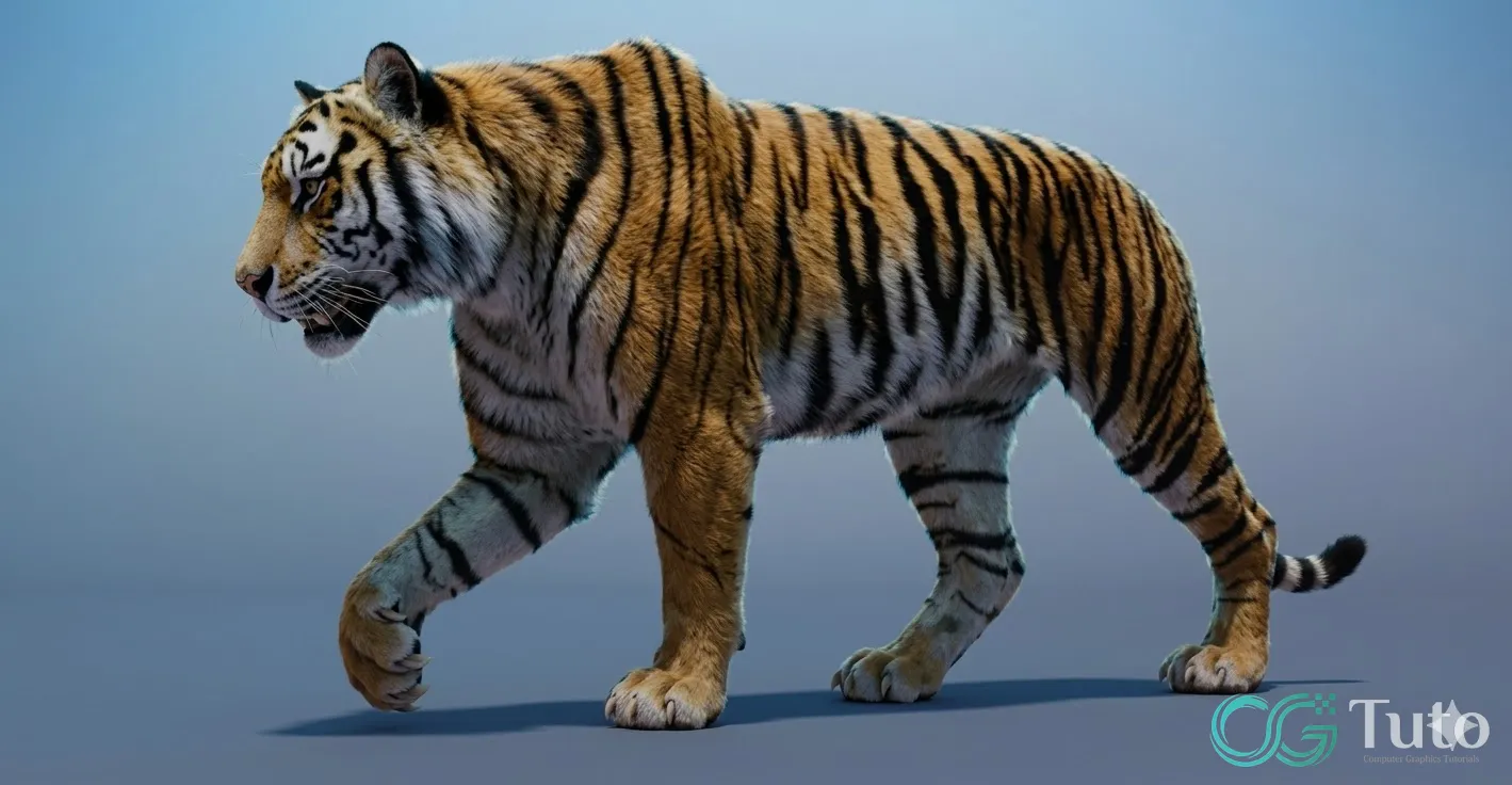 图片[1]-Maya 生物动画：老虎走位循环全流程-CG Tuto