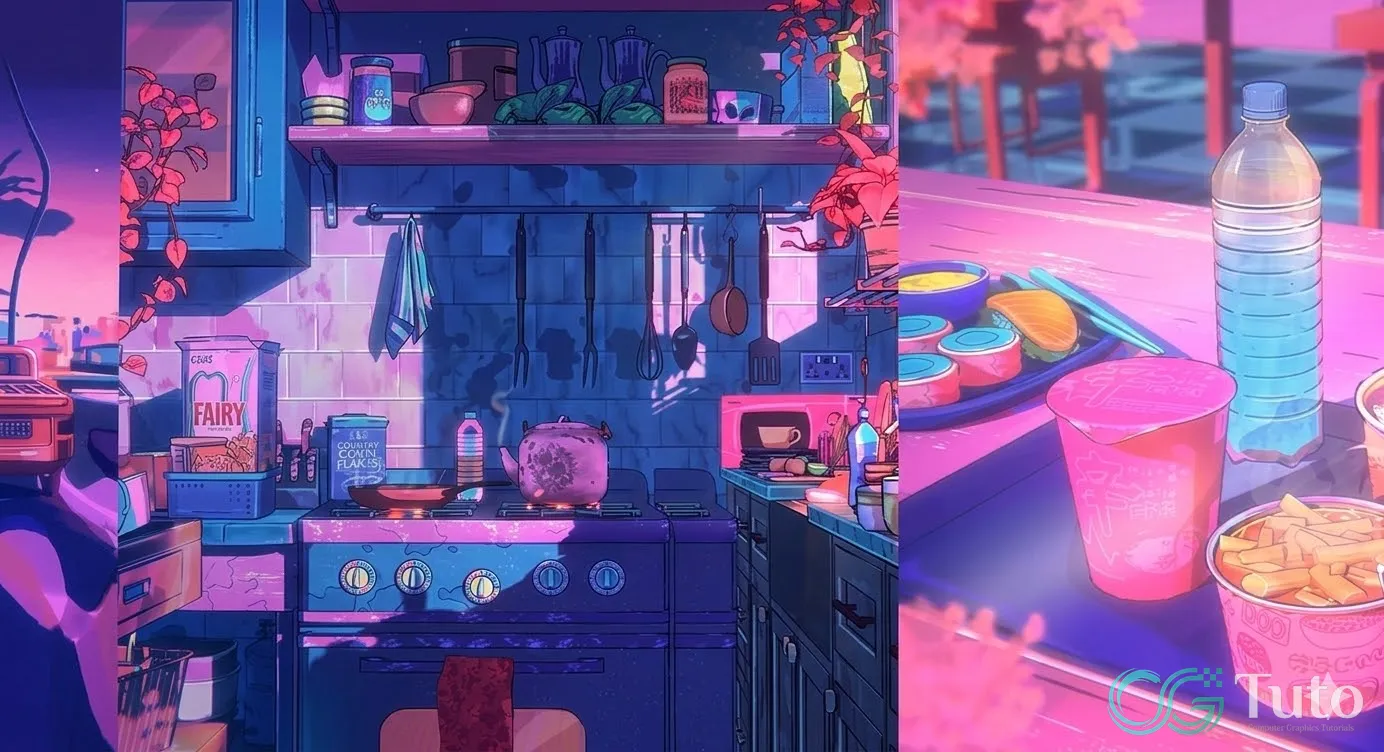 图片[1]-Blender 3D 制作复古动漫风格插画实战-CG Tuto