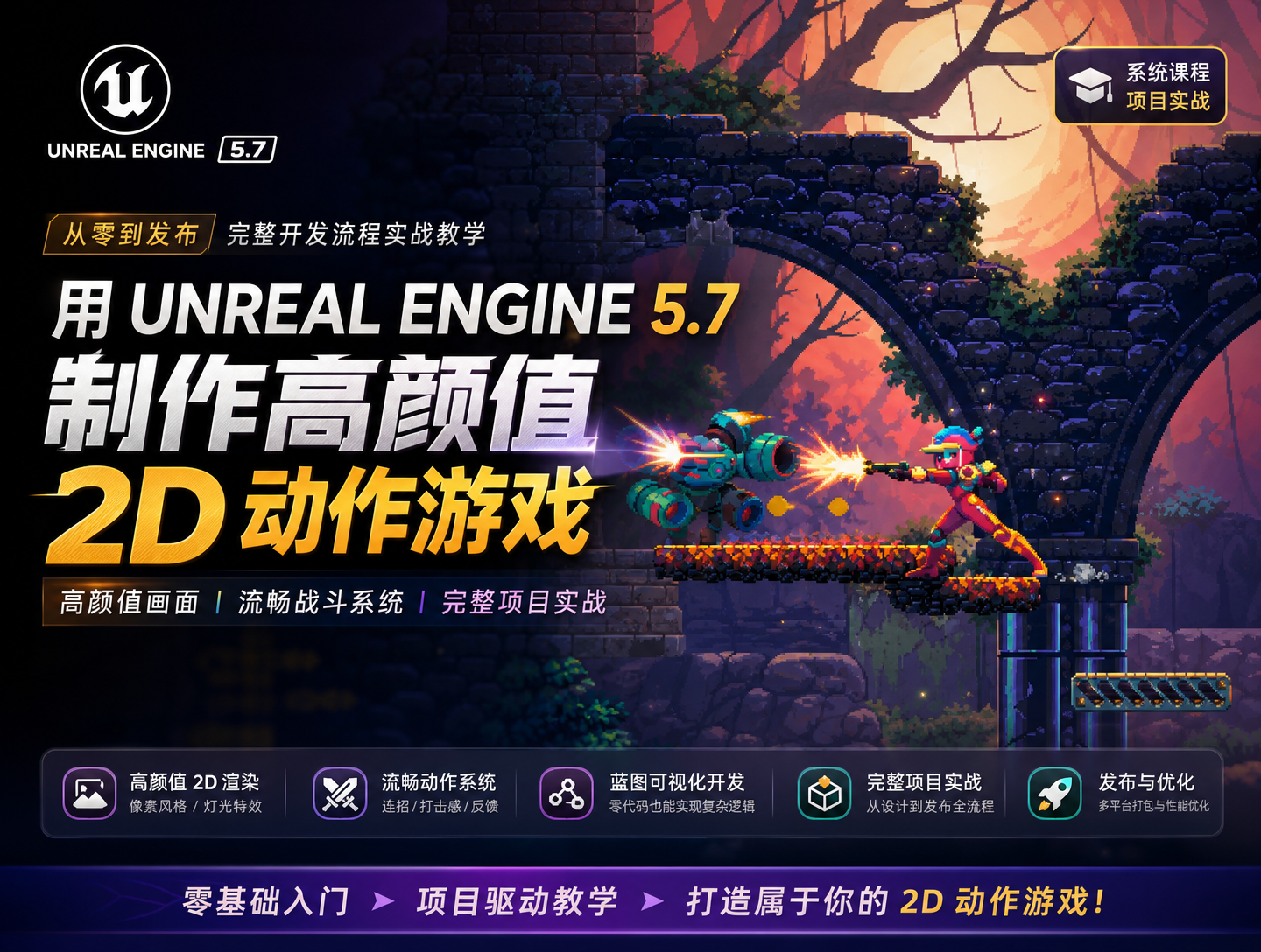 用 Unreal Engine 5.7 制作高颜值 2D 动作游戏-CG Tuto