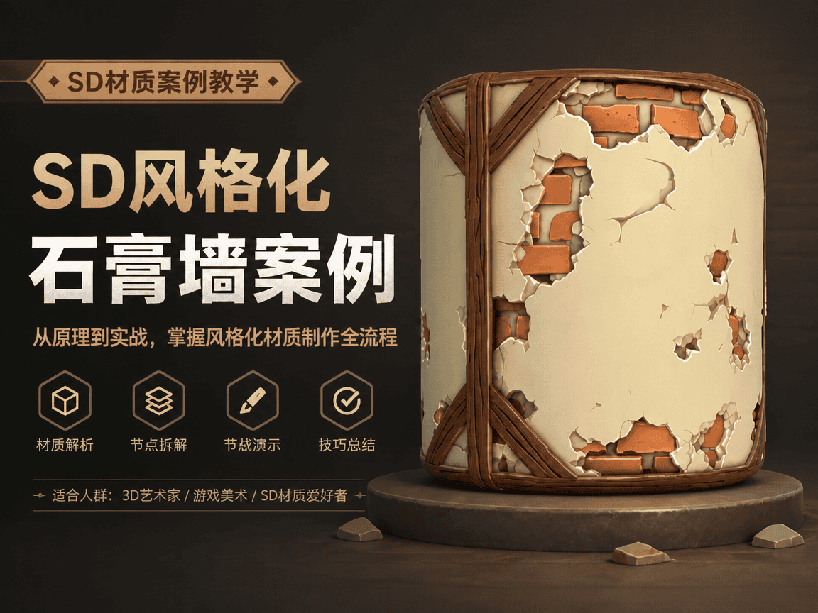 SD 风格化石膏墙案例-CG Tuto