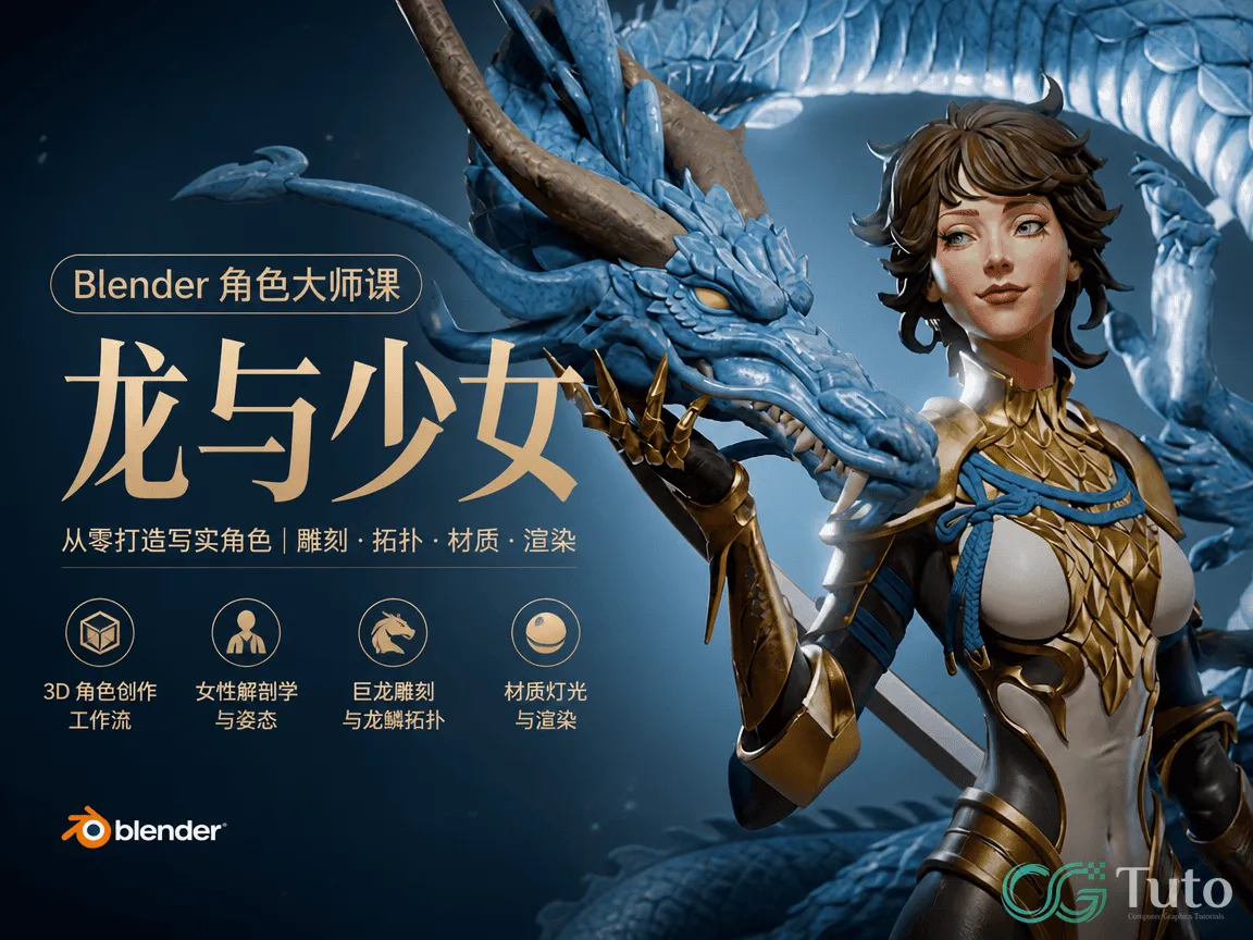 图片[1]-Blender角色大师课：龙与少女-CG Tuto