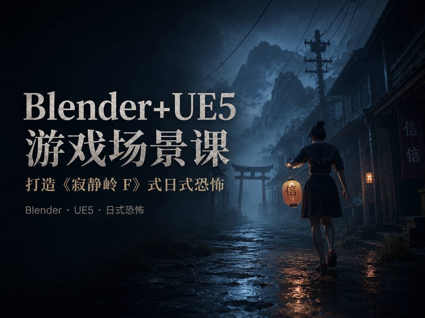 Blender+UE5 游戏场景课：打造〈寂静岭F〉式日式恐怖-CG Tuto