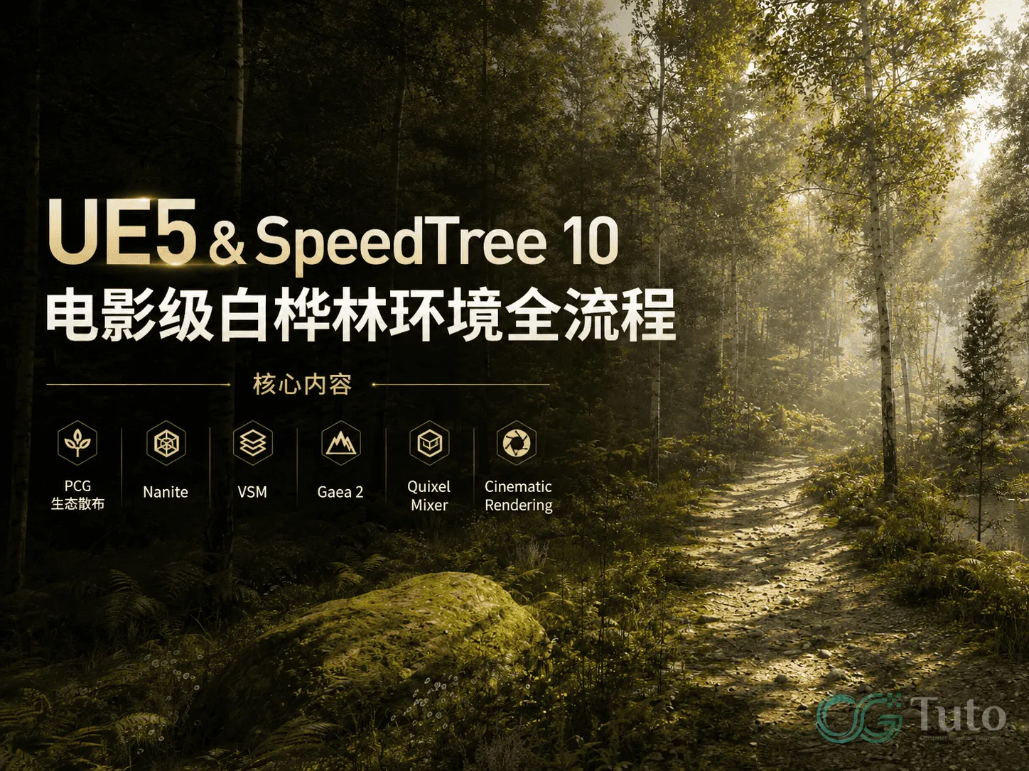 图片[1]-UE5 & SpeedTeee10 电影级白桦林环境全流程-CG Tuto