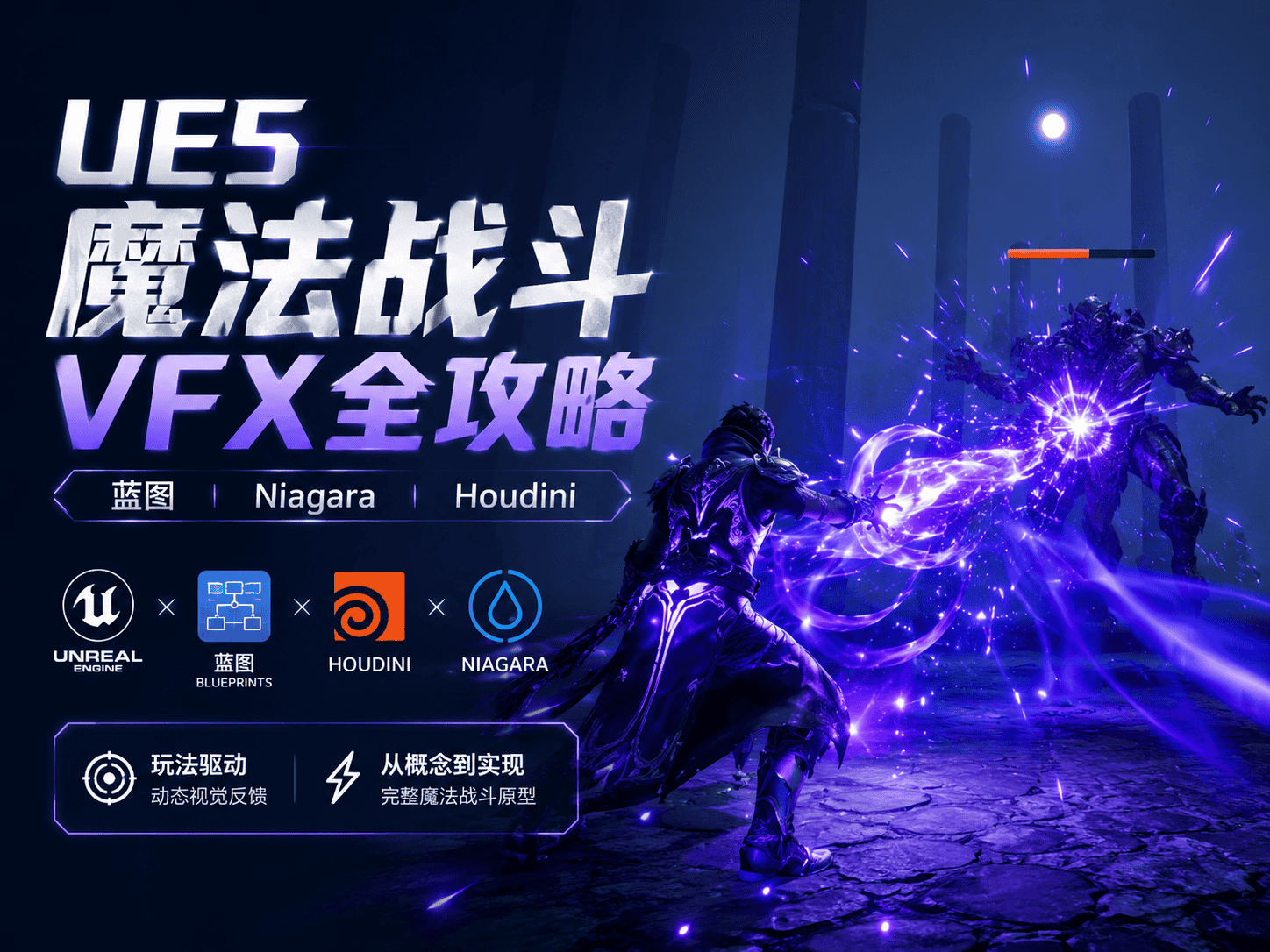 UE5 魔法战斗VFX全攻略：蓝图、Niagara与Houdini-CG Tuto