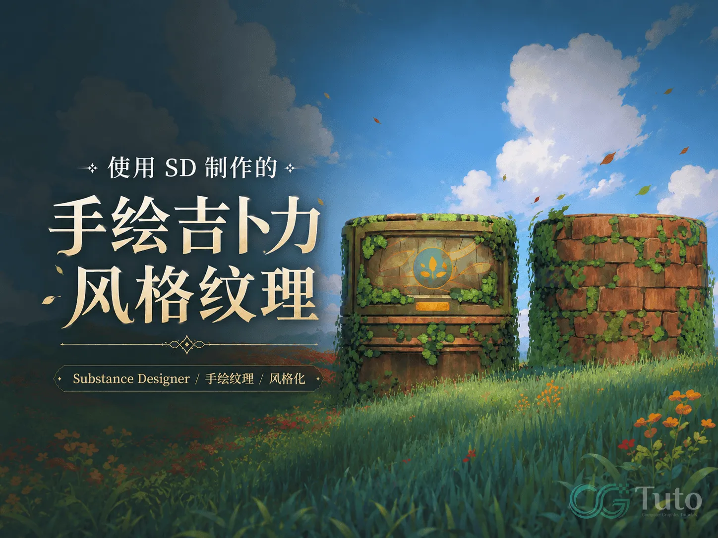 图片[1]-使用 SD 制作的手绘吉卜力风格纹理-CG Tuto