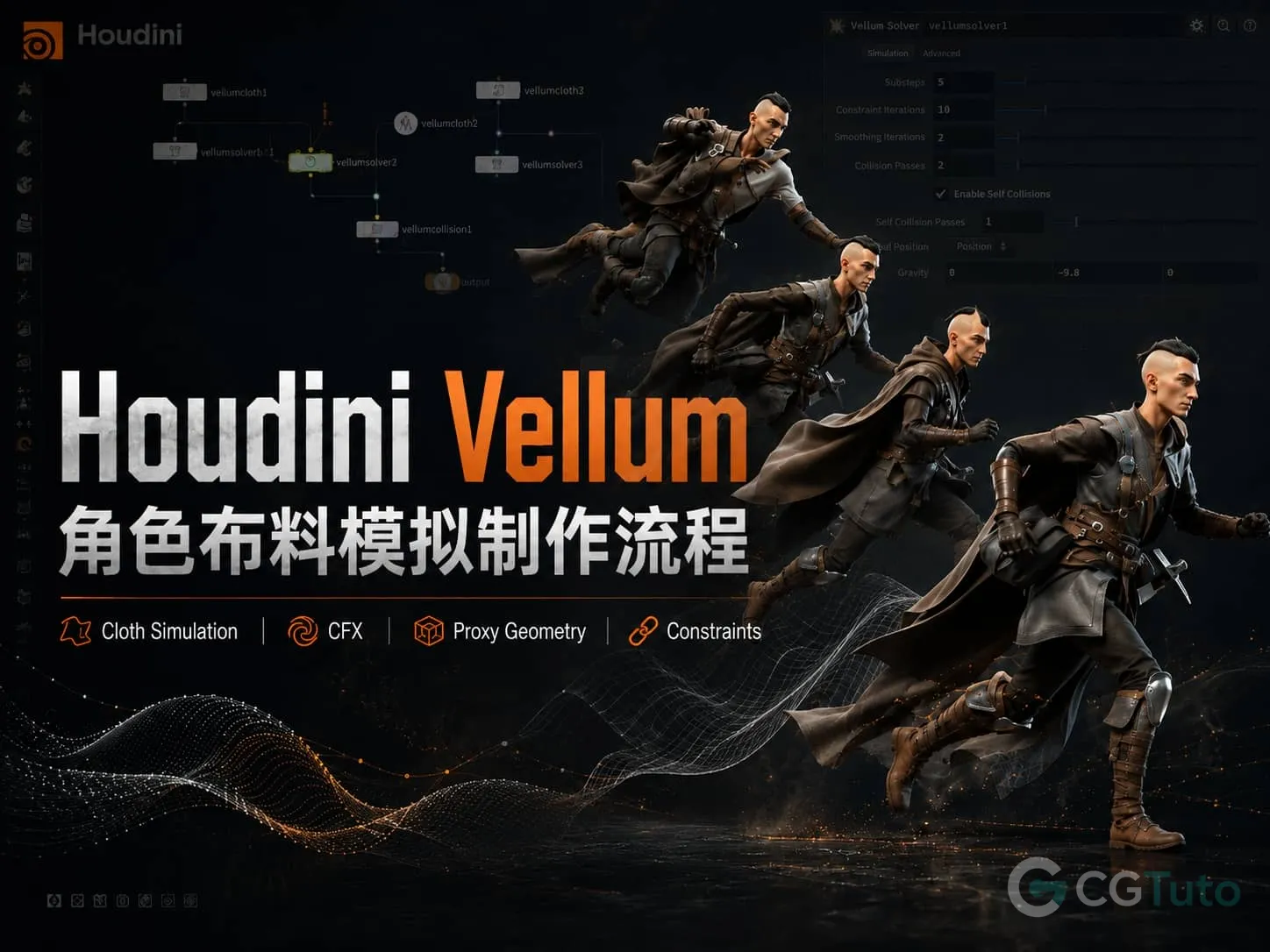 图片[1]-Houdini Vellum 角色布料模拟制作流程-CG Tuto