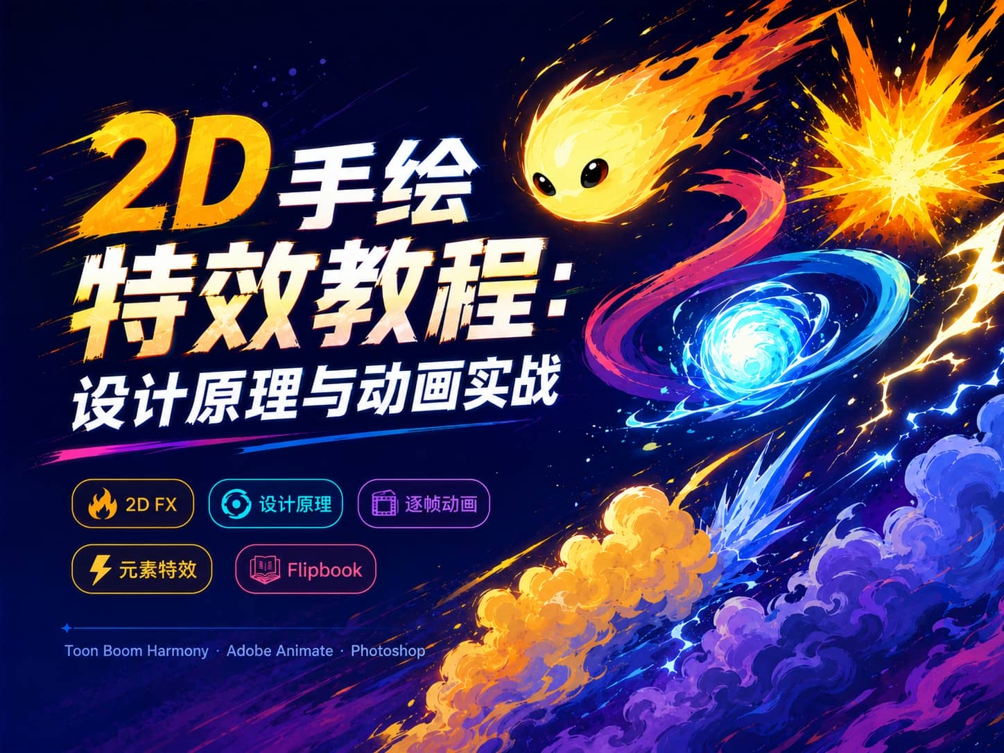 2D 手绘特效教程：设计原理与动画实战（13部合集）-CG Tuto