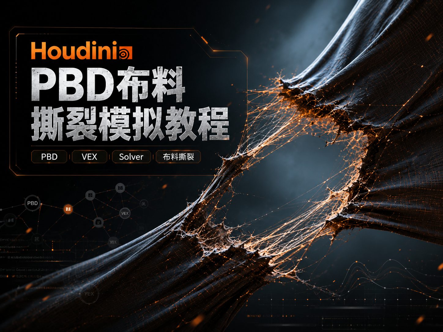 Houdini PBD布料撕裂模拟教程-CG Tuto