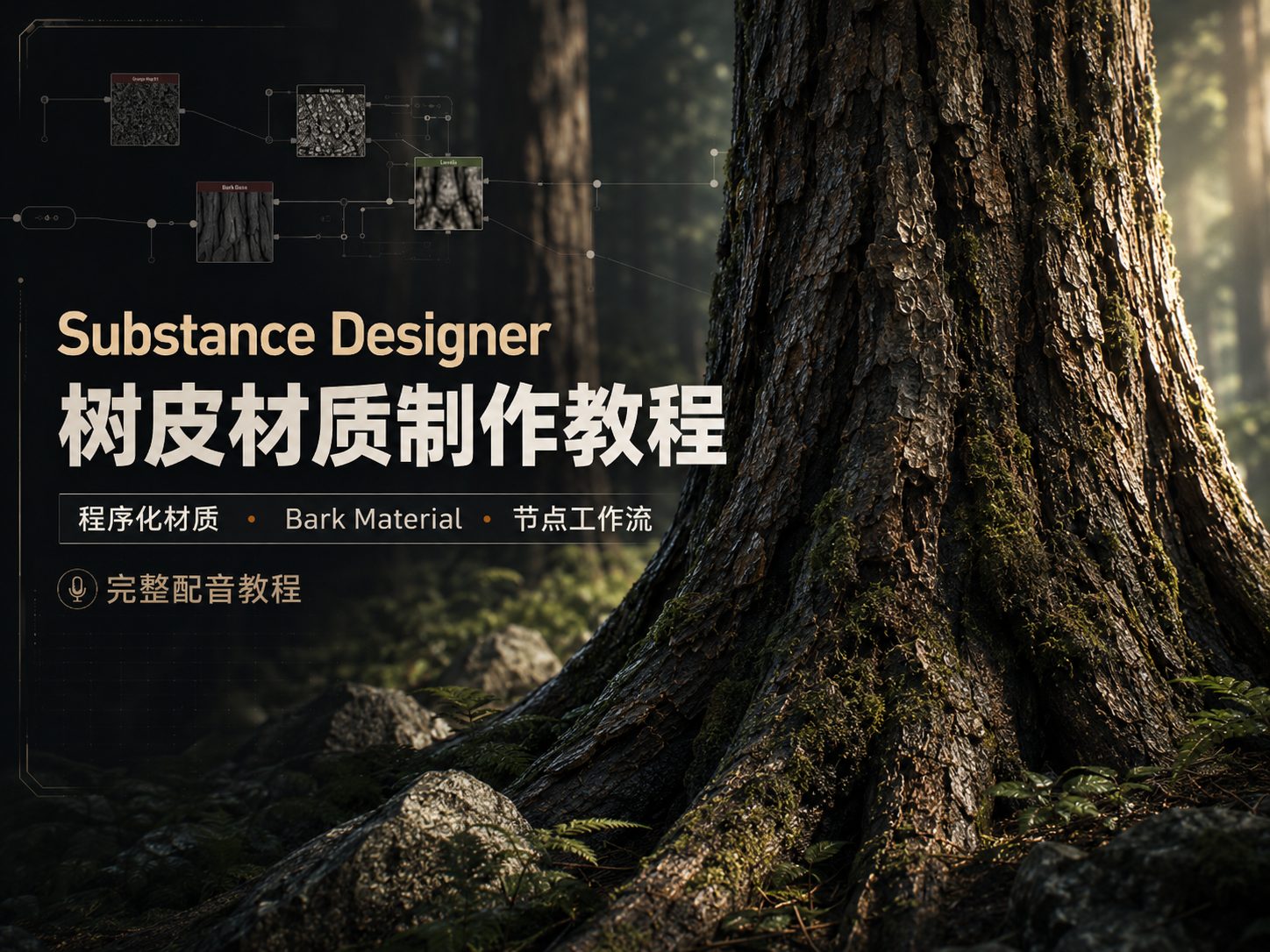Substance Designer树皮材质制作教程-CG Tuto