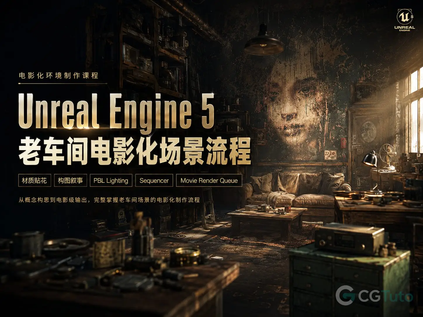 图片[1]-Unreal Engine 5老车间电影化场景流程-CG Tuto