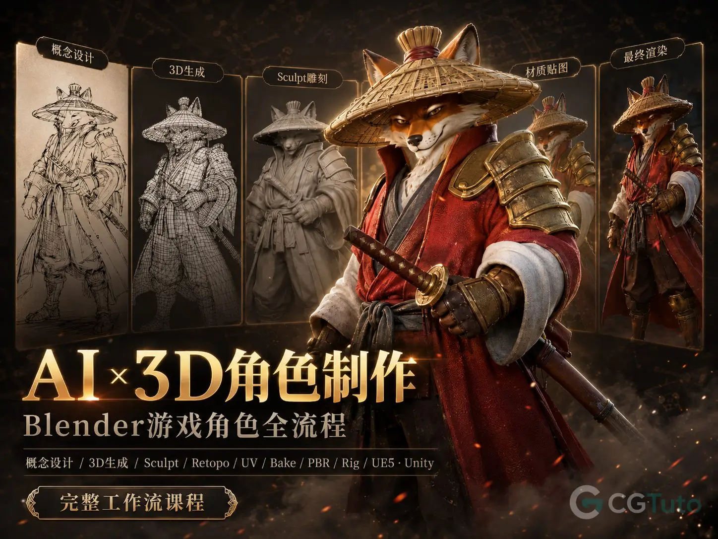 图片[1]-AI×3D角色制作：Blender游戏角色全流程-CG Tuto