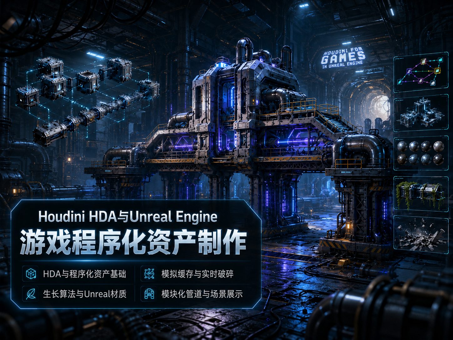 Houdini HDA与Unreal Engine游戏资产制作-CG Tuto