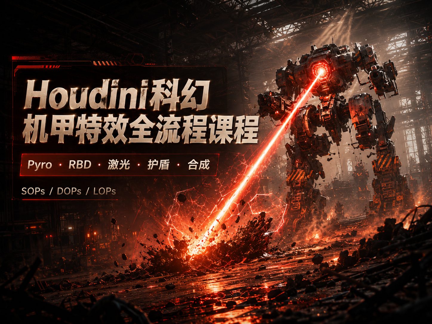Houdini科幻机甲特效全流程课程-CG Tuto