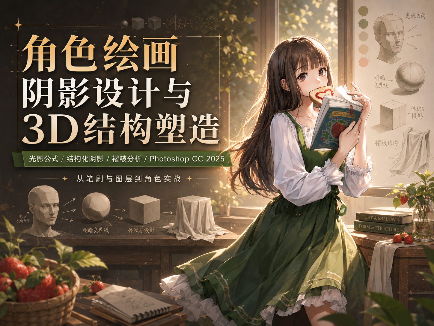 角色绘画阴影设计与3D结构塑造-CG Tuto
