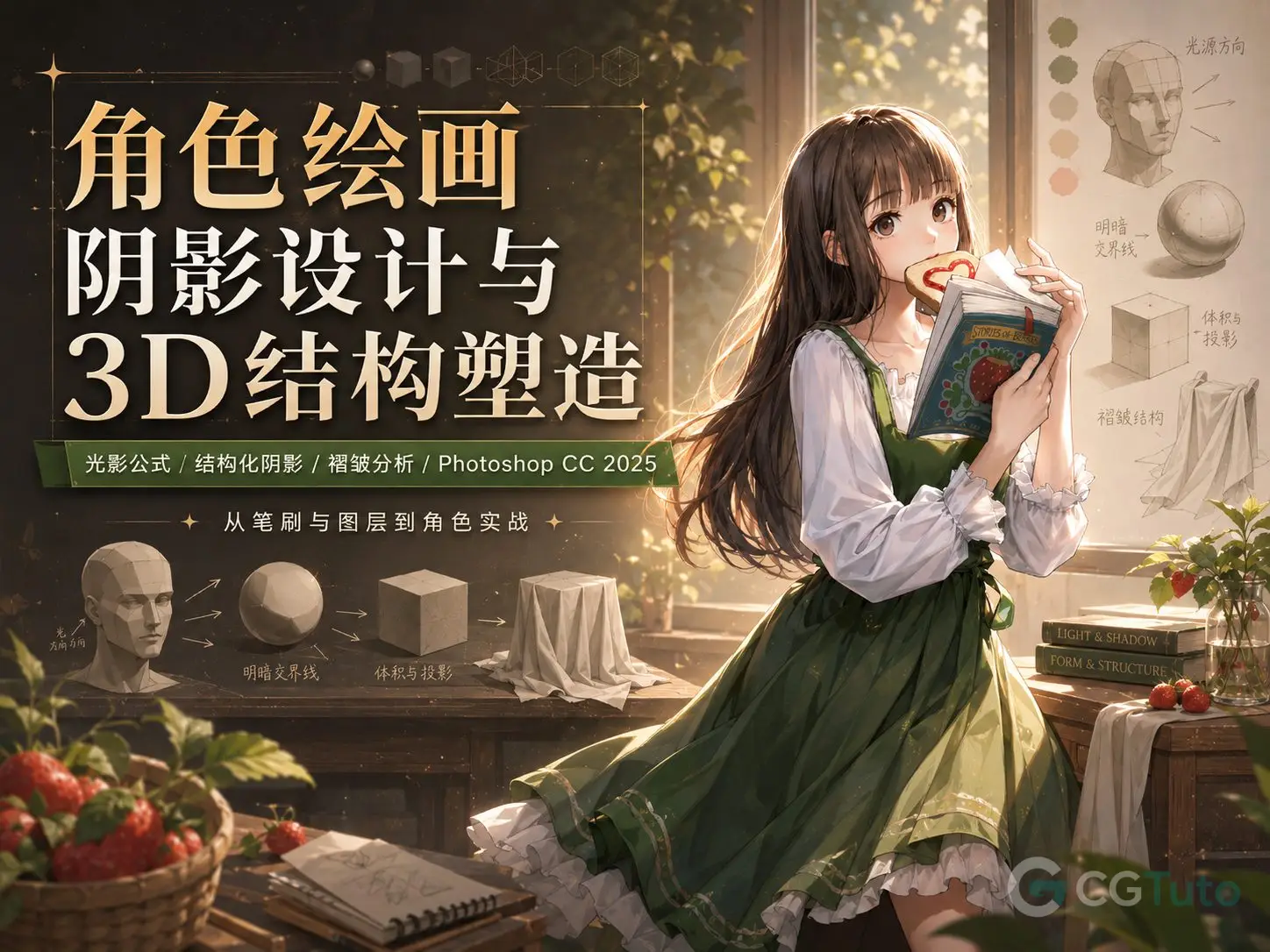 图片[1]-角色绘画阴影设计与3D结构塑造-CG Tuto
