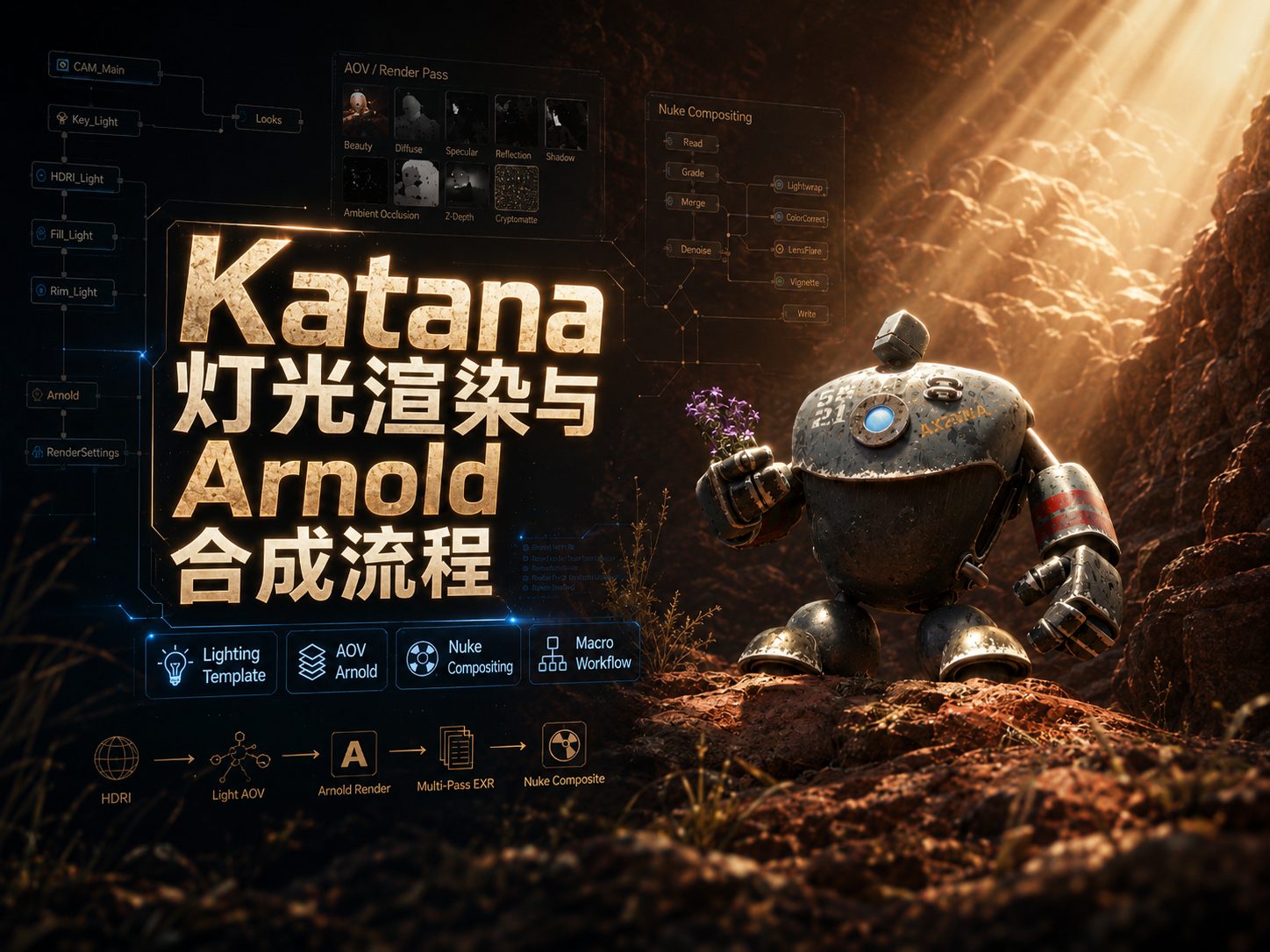 Katana灯光渲染与Arnold合成流程-CG Tuto
