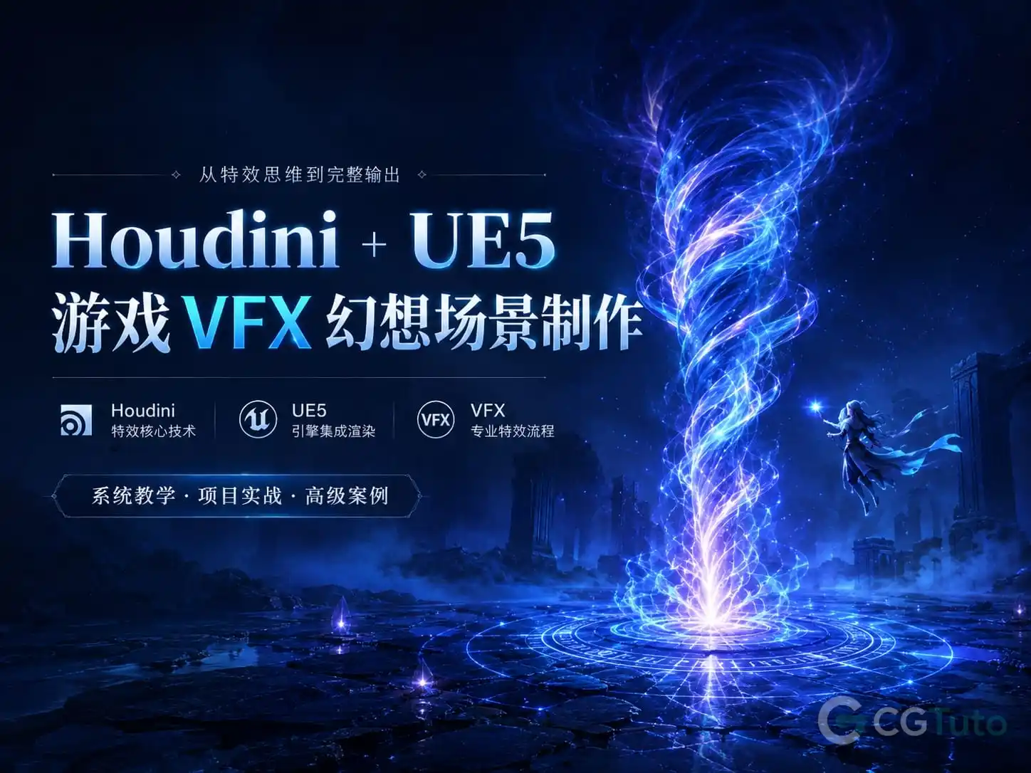 图片[1]-Houdini + UE5 游戏 VFX 幻想场景制作-CG Tuto