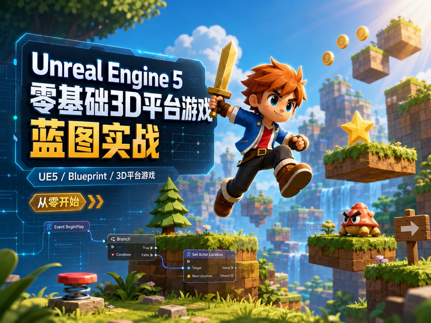Unreal Engine 5零基础3D平台游戏蓝图实战-CG Tuto