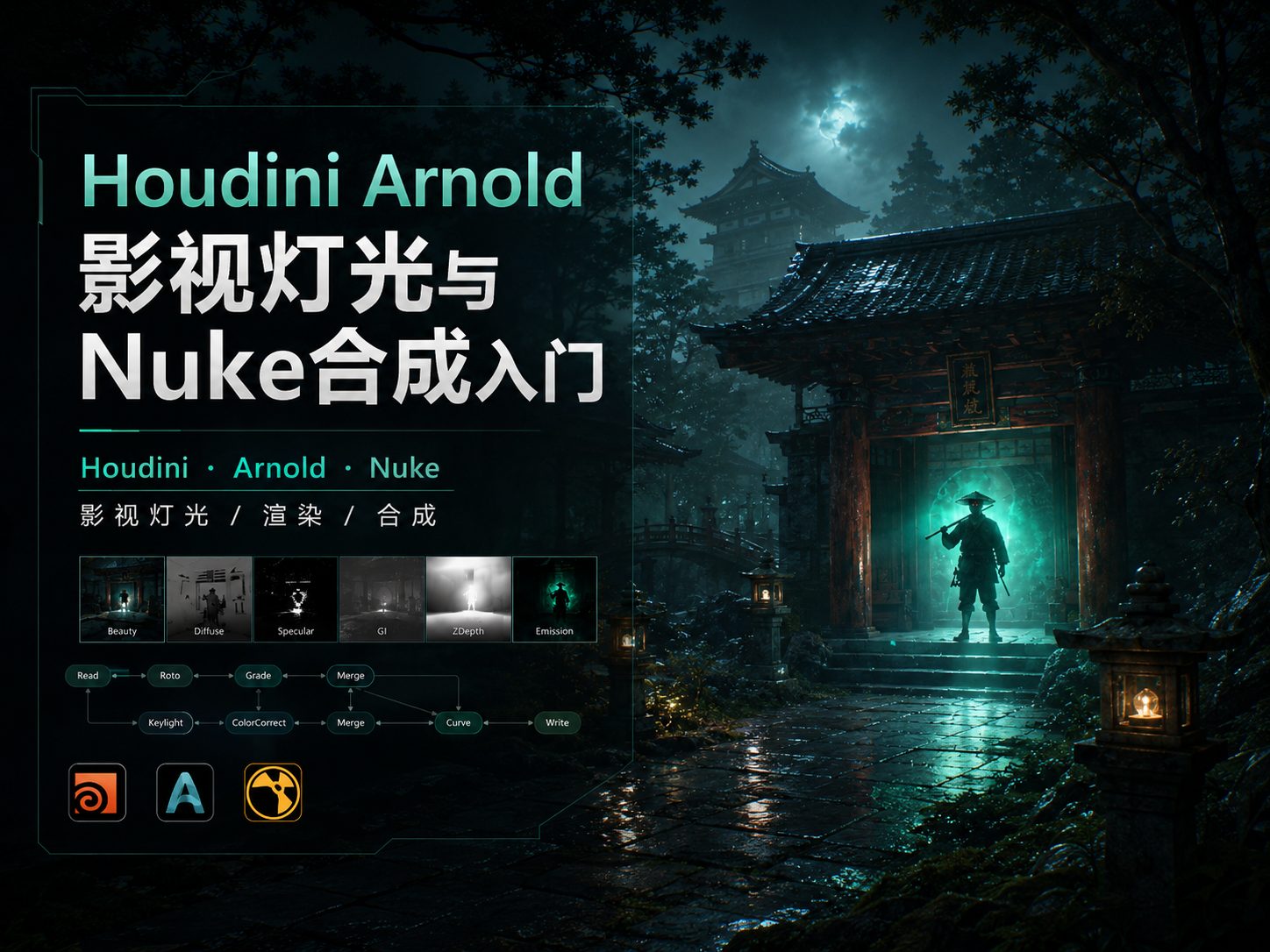 Houdini Arnold影视灯光与Nuke合成入门-CG Tuto