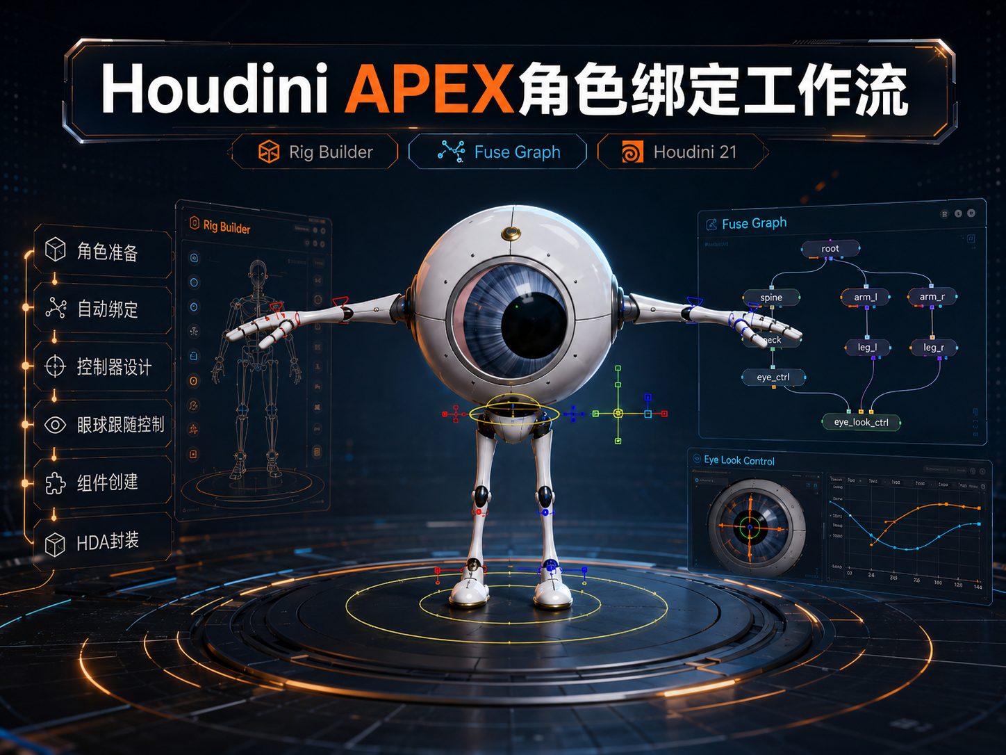 Houdini APEX角色绑定工作流-CG Tuto