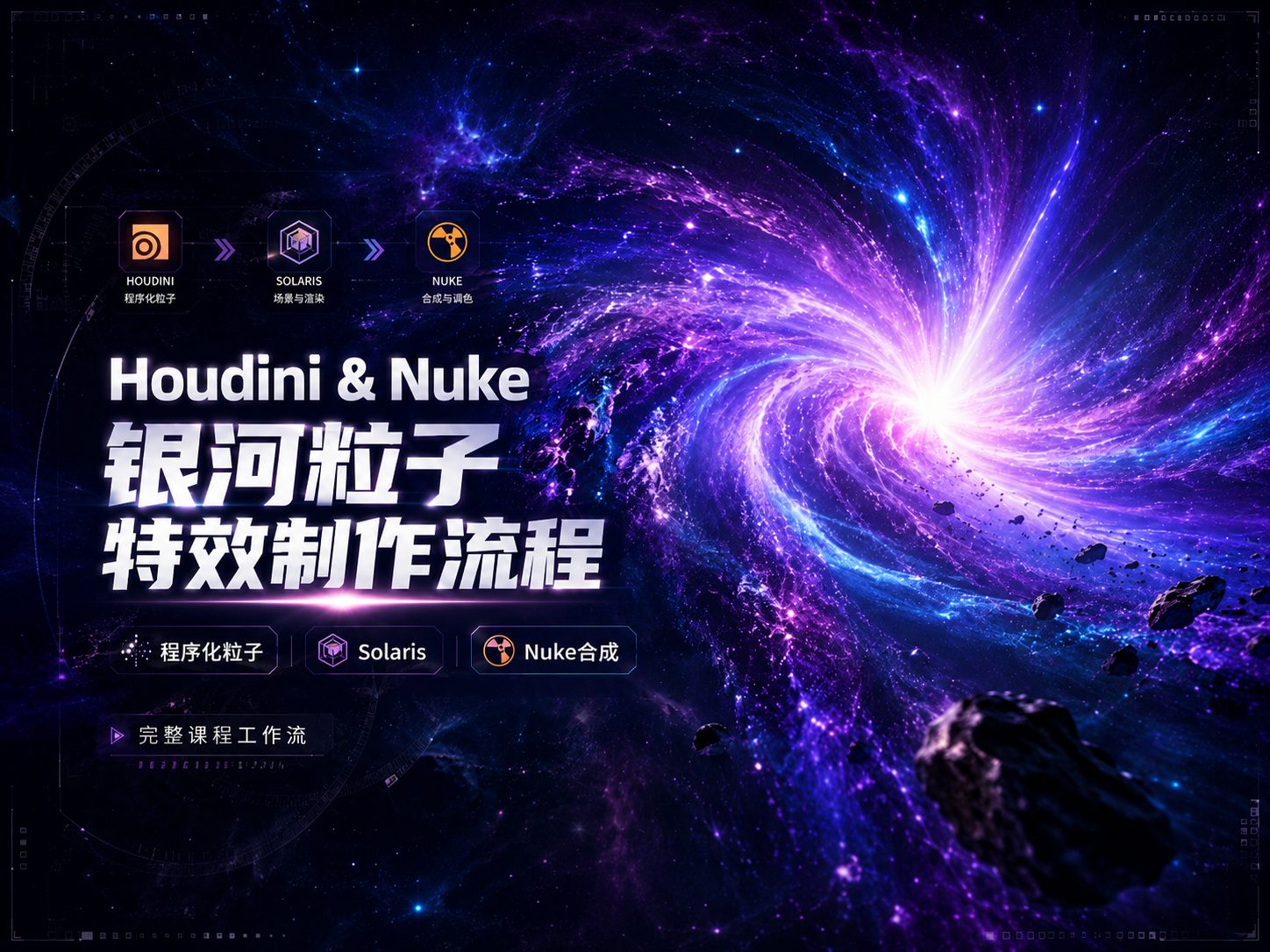 Houdini & Nuke银河粒子特效制作流程-CG Tuto