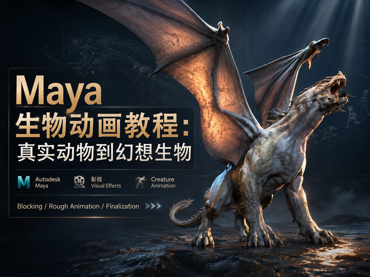 Maya 生物动画教程：真实动物到幻想生物-CG Tuto
