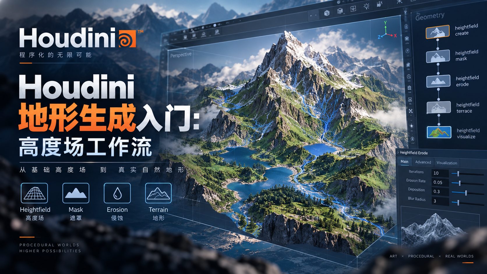 Houdini地形生成入门:高度场工作流-CG Tuto