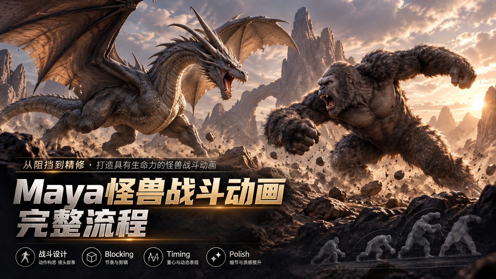 Maya怪兽战斗动画制作教程-CG Tuto
