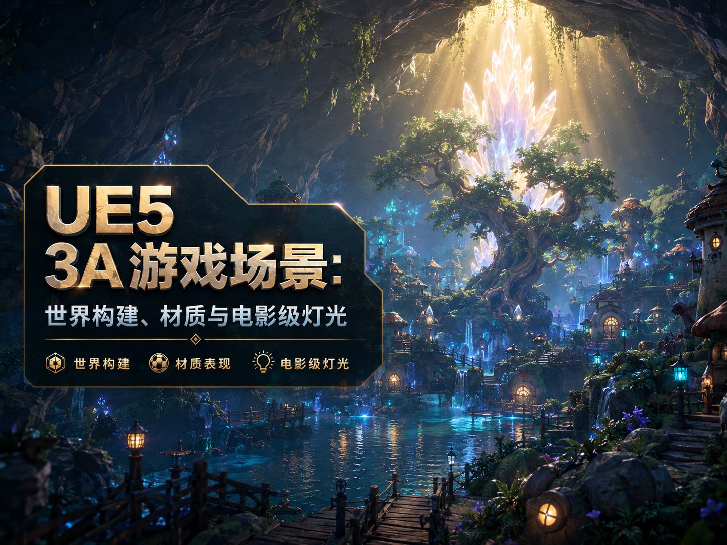 UE5 3A游戏场景：世界构建、材质与电影级灯光-CG Tuto
