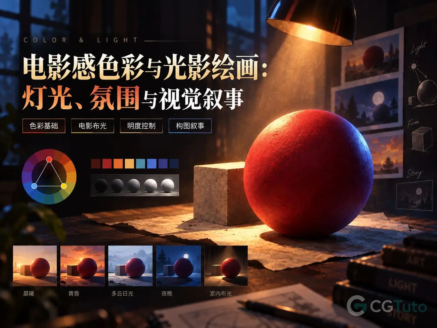 图片[1]-电影感色彩与光影绘画：灯光、氛围与视觉叙事-CG Tuto