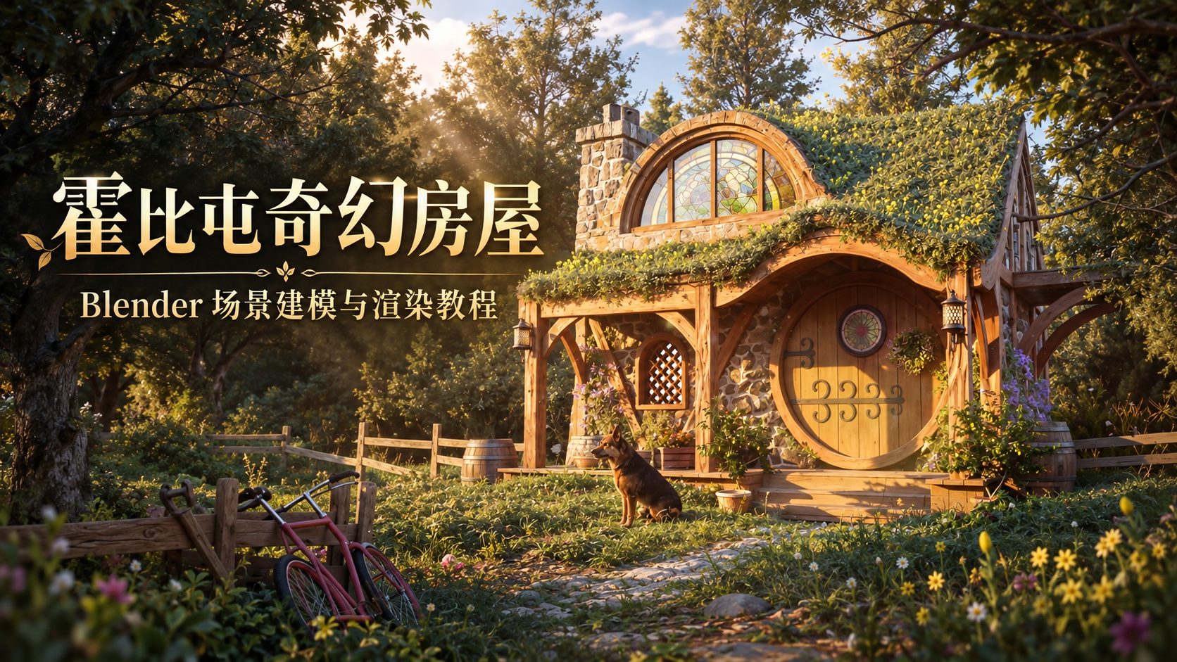 Blender霍比屯奇幻房屋场景建模与渲染教程-CG Tuto