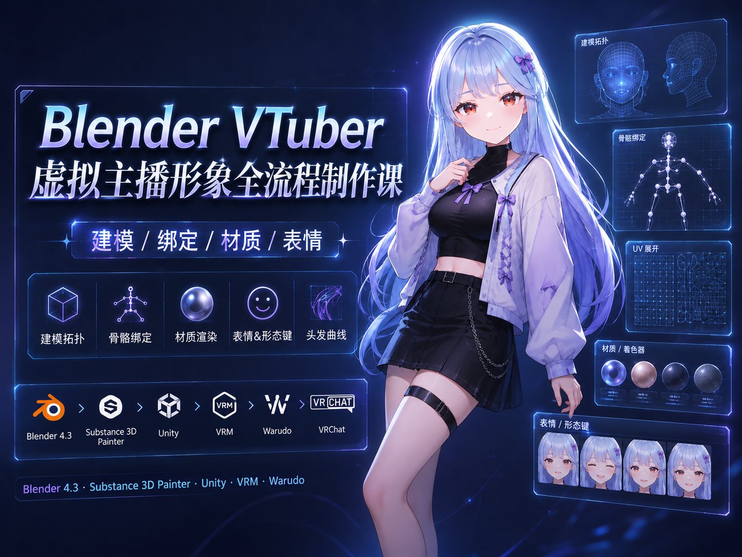 Blender VTuber 虚拟主播形象全流程制作课-CG Tuto