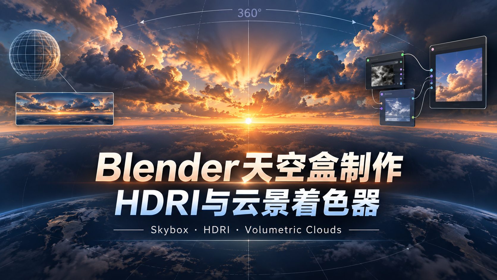 Blender天空盒制作：HDRI与云景着色器-CG Tuto