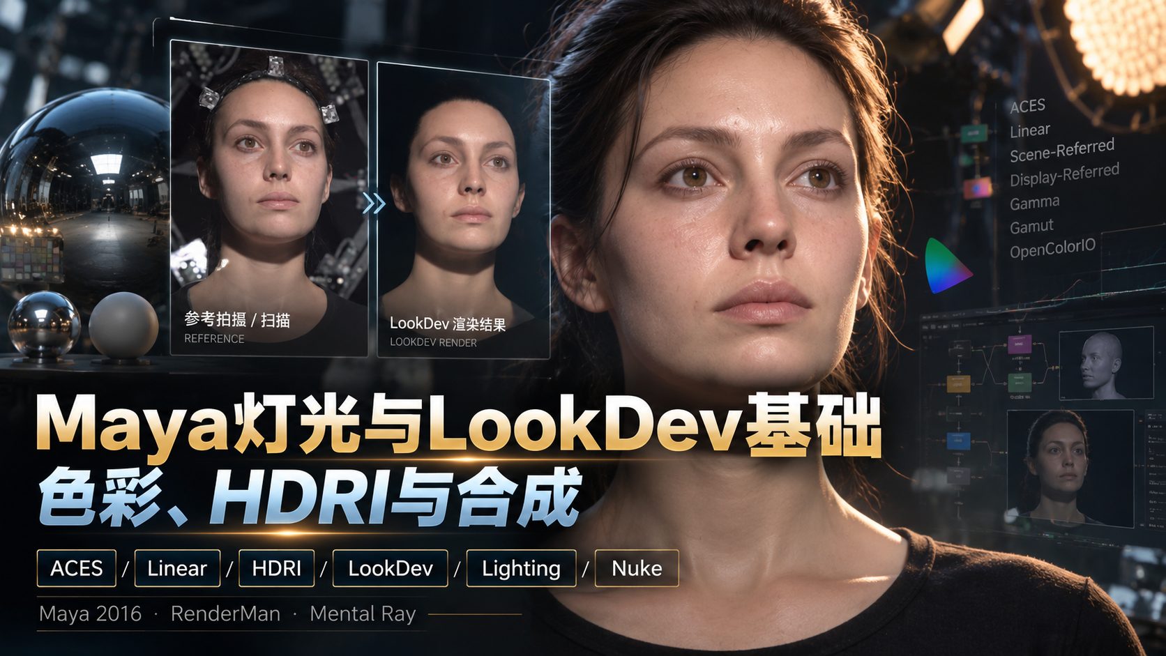 Maya灯光与LookDev基础：色彩、HDRI与合成-CG Tuto