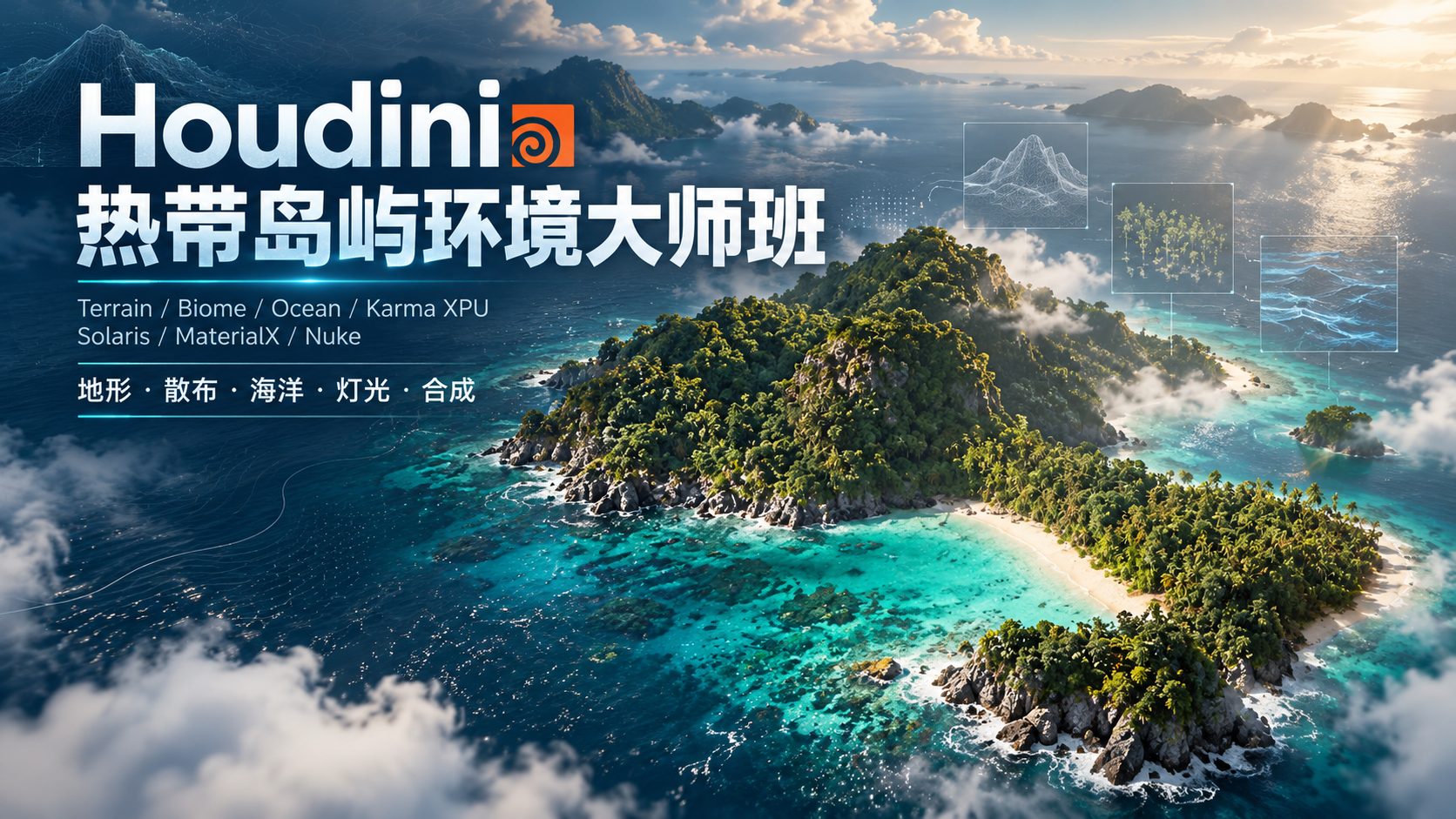 Houdini 热带岛屿环境大师班-CG Tuto