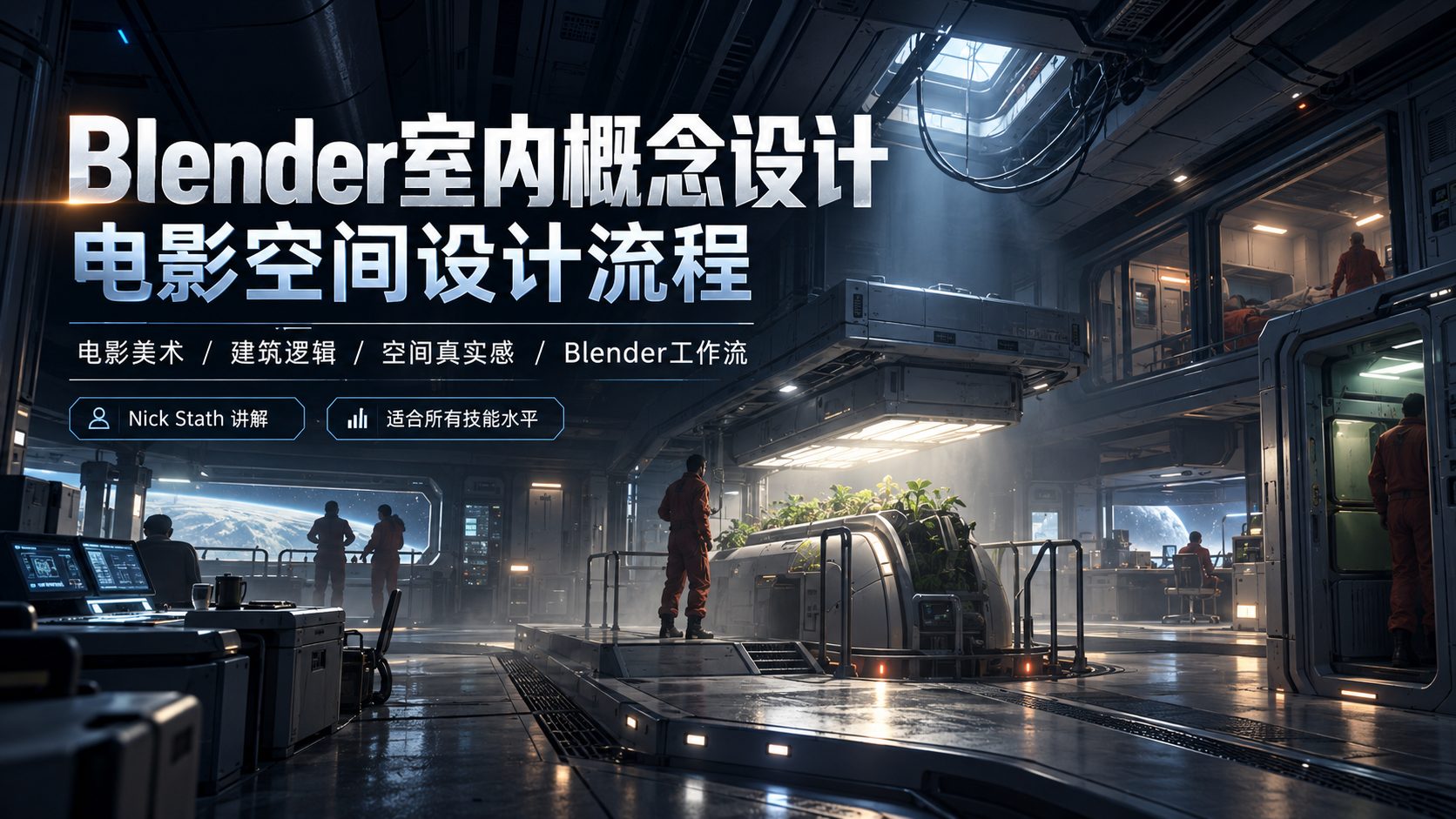 Blender室内概念设计：电影空间设计流程-CG Tuto