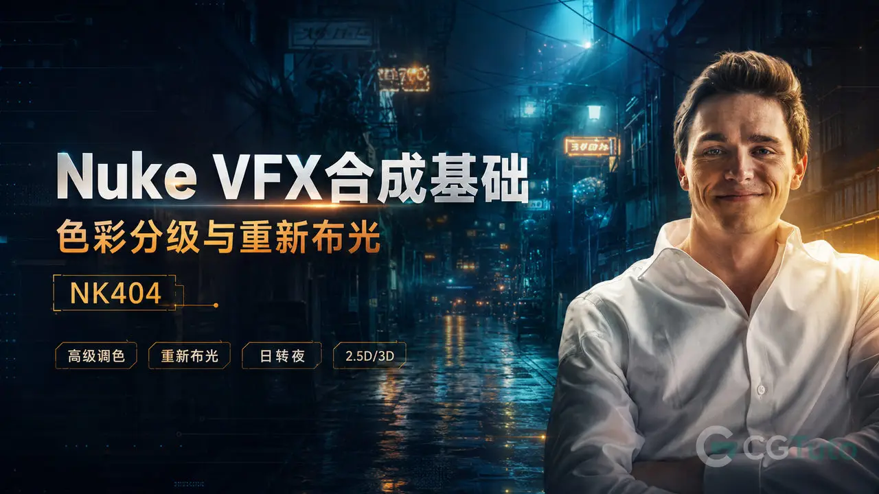 Nuke VFX合成基础：色彩分级与重新布光 - NK404-CG Tuto