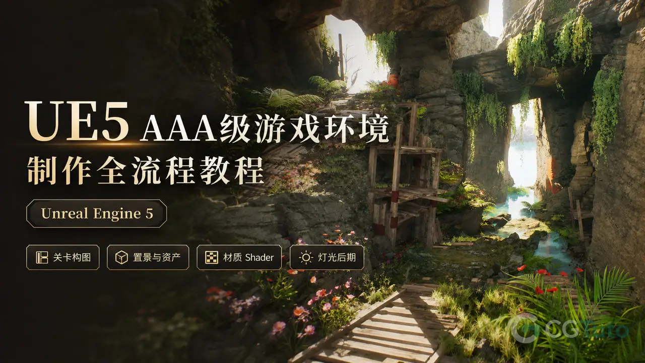 UE5 3A级游戏环境制作全流程教程-CG Tuto