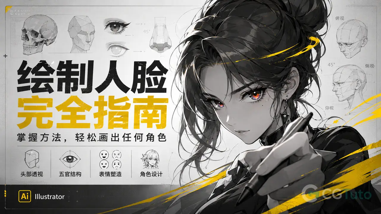绘制人脸完全指南：掌握这套方法，轻松画出任何角色-CG Tuto