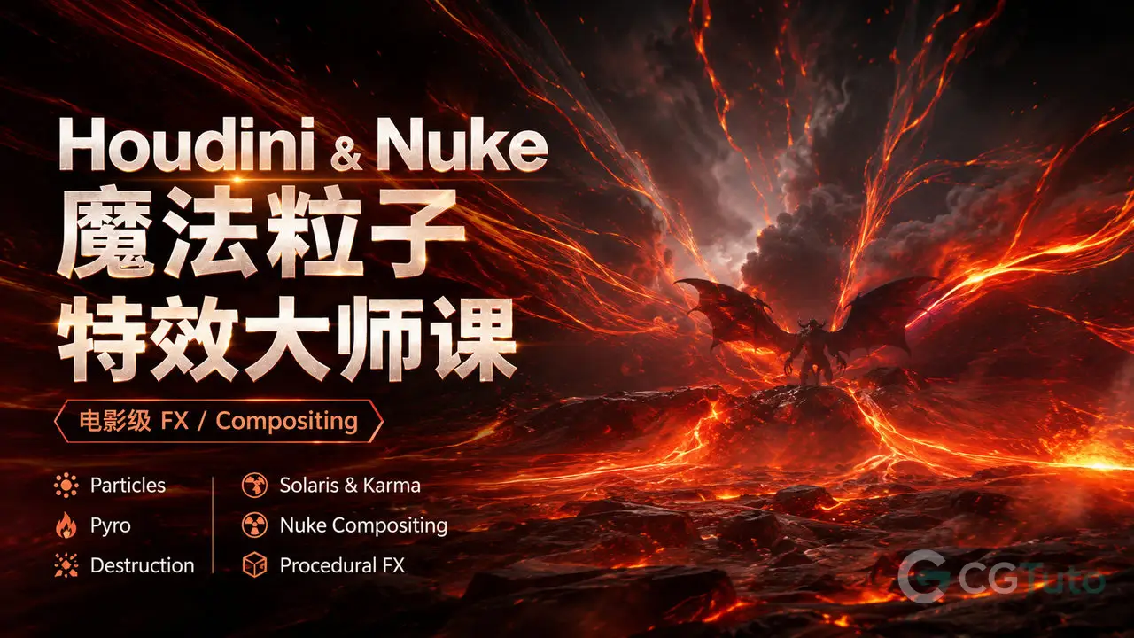 Houdini & Nuke 魔法粒子特效大师课-CG Tuto