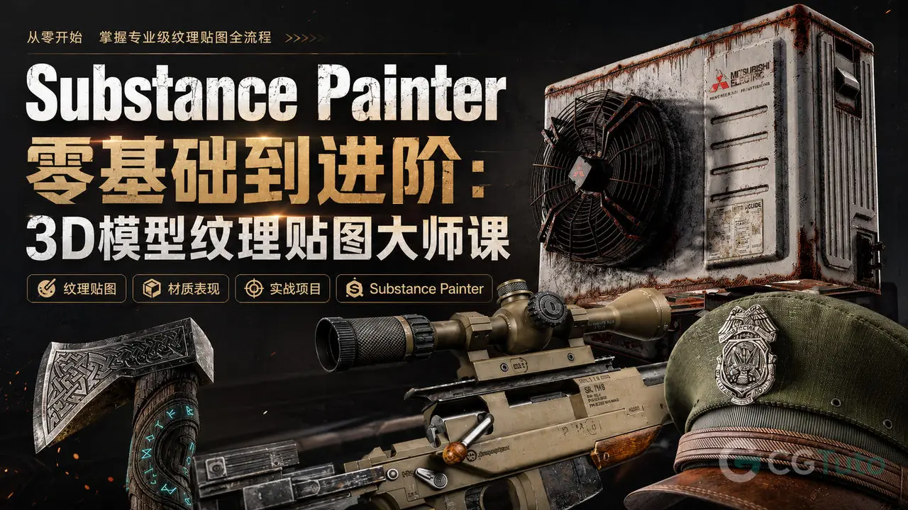 Substance Painter 零基础到进阶：3D模型纹理贴图大师课-CG Tuto