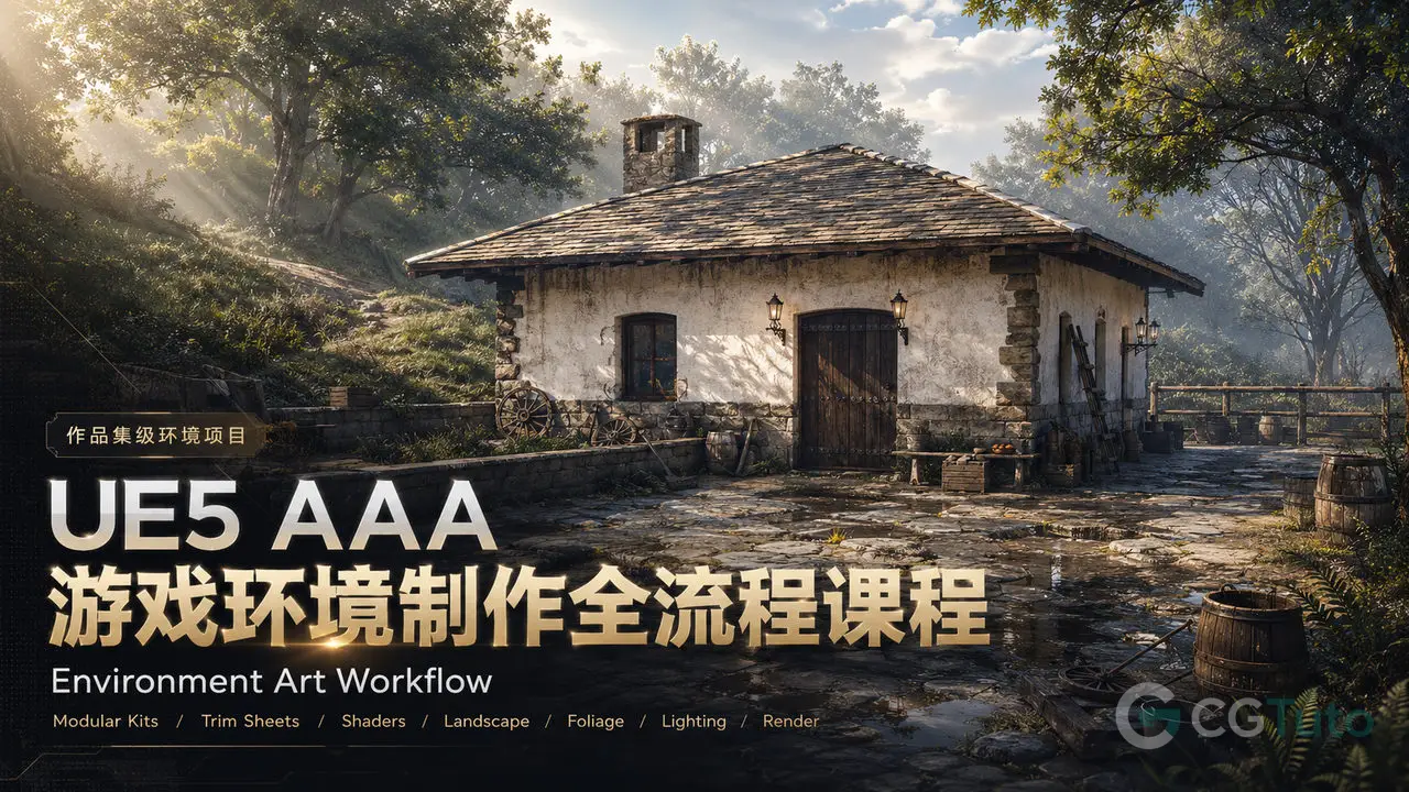 UE5 AAA 游戏环境制作全流程课程-CG Tuto