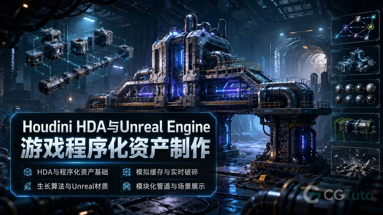 Houdini HDA与Unreal Engine游戏资产制作-CG Tuto