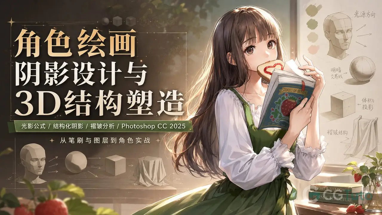 角色绘画阴影设计与3D结构塑造-CG Tuto