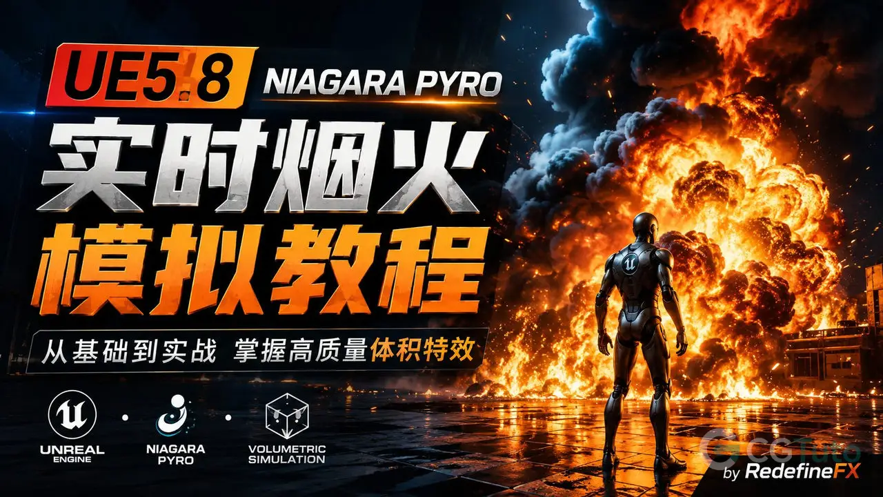 UE5.8 Niagara Pyro 实时烟火模拟教程-CG Tuto