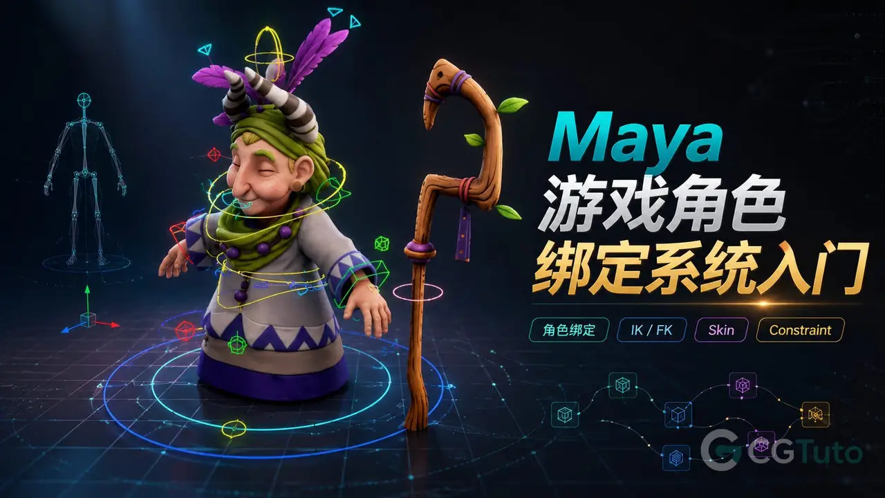 Maya游戏角色绑定系统入门-CG Tuto